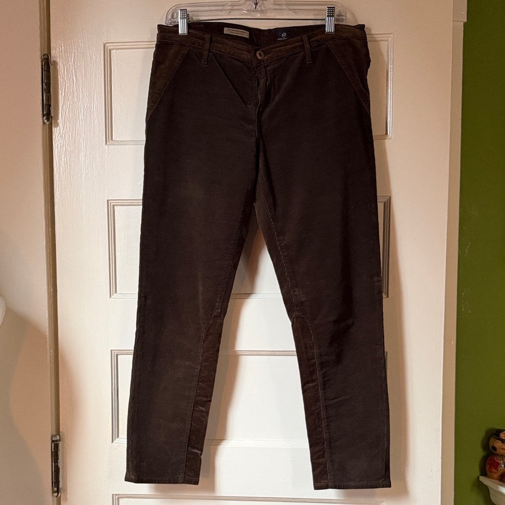 AG Adriano Goldschmied Women's Dark Brown Corduroy Pants